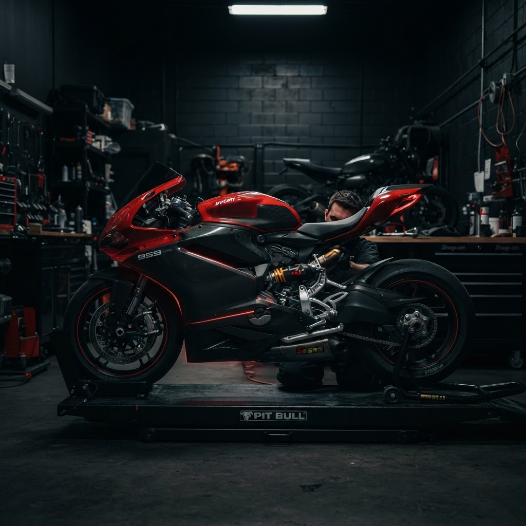 Serviste onarılan kazalı sport motosiklet
